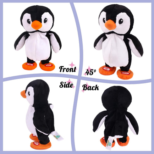 Hopearl Talking Singing Penguin, Interactive Animated Toy that Repeats What You Say, Plush Buddy for Toddlers