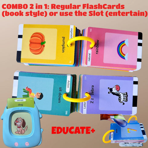 1+ 274 Talking Flash Cards, Preschool Learning Activities, Montessori Toys for Year Old, Educational Toys, Pocket