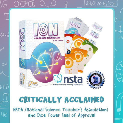 (2nd Genius Games Ion: A Compound Building Game Edition) - A Chemistry Card Drafting Game About Cations, Anion, Noble