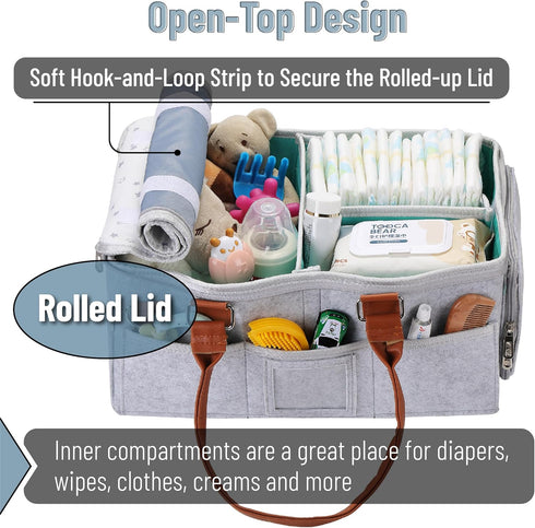 Mr. Pen Baby Diaper Organizer with Lid - Perfect Caddy for Essentials