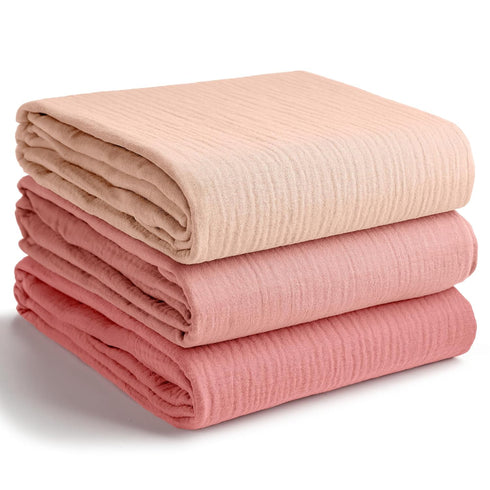 Pack 3 2-Pack Comfy Cubs Muslin Swaddle Blankets of and Hooded Baby Towel Bundled