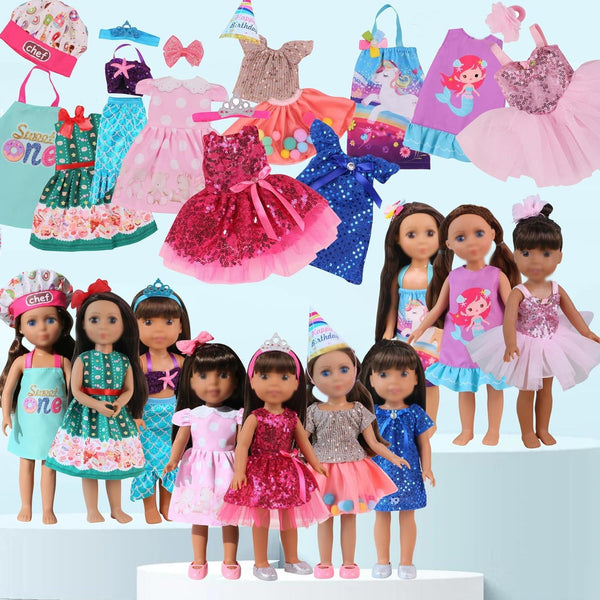 fit for 14 inches Girl Dolls' Clothes, for 14" Glitter Girl Wellie