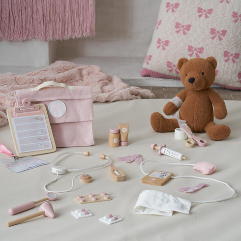 Set 3-5 Wooden Doctor Play for Toddlers - A Complete Durable Pretend Play Medical Kit for Kids with Realistic