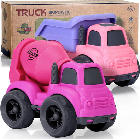 2 2-3, 2 3 4 Toddler Toys for Year Old Girl, Dump Truck Toys and Mixer Cement, BPA Free, Phthalates Free, PVC, Outdoor