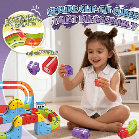 Set 3D 3 4 5 6 7 8, 360 YESHIN Electric Train with Flexible Track for Kids Ages DIY Modular Infinity Racer Magnetic