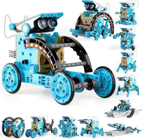 Lucky Doug 12-in-1 STEM Solar Robot Kit for Kids Age 8-13, Educational Building Science Experiment Set