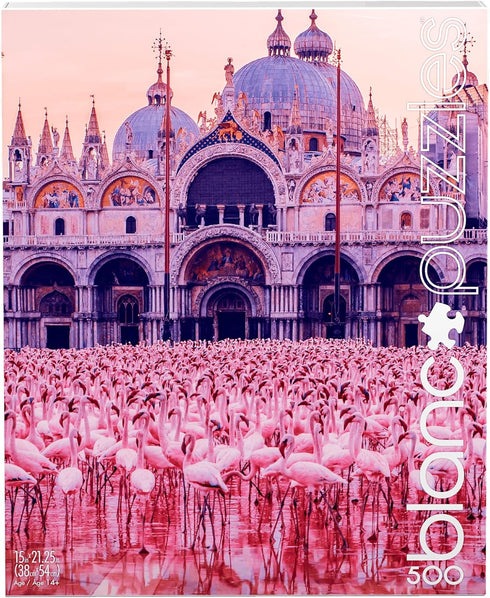Buffalo Games - Kristina Makeeva - Pink Flamingo Palace, 500 Piece Jigsaw Puzzle for Adults