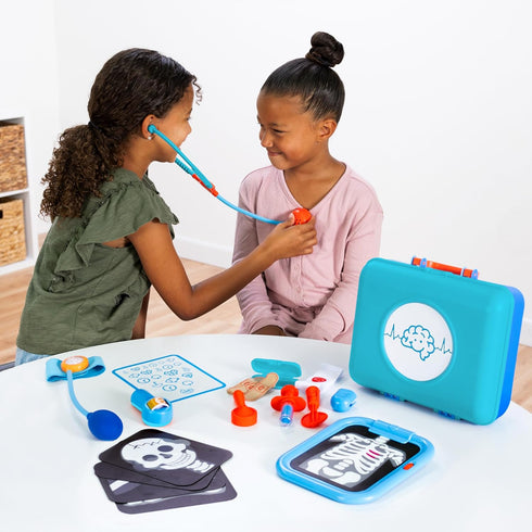 Playset, Set 3+ Fat Brain Toys Pretendables Doctor Pretend Play Toys, Kids Doctor Play with Storage for Ages