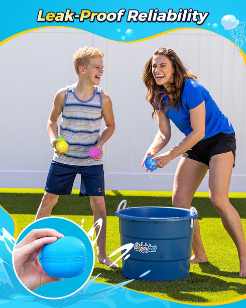 SOPPYCID Reusable Water Balloons, Magnetic Self-sealing Water Balls, Easy Quick Fill Pool Toys for All Ages