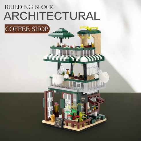 Street View Mini Building Blocks Coffee House Shop Store Kit, Educational Creative Toy for Boys Girls 1025 pcs