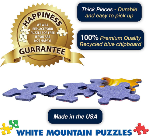 500 18"x24" White Mountain Piece Jigsaw Puzzle Retro Nostalgic Collage Puzzles with Large Pieces Gift for Adults