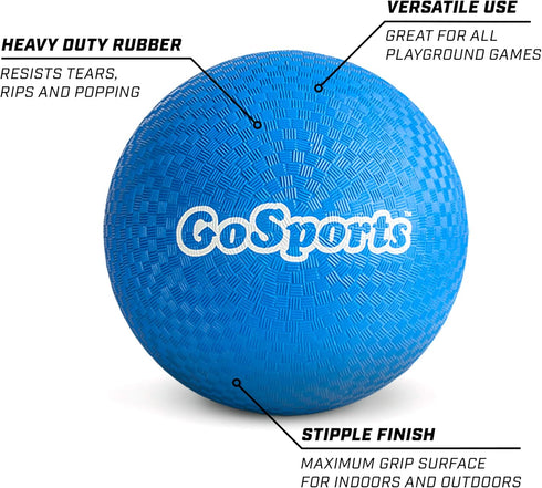 GoSports Playground Balls for Kids - Heavy Duty Set of 6 with Carry Bag and Ball Pump, Choose 8.5” or 10” Sizes
