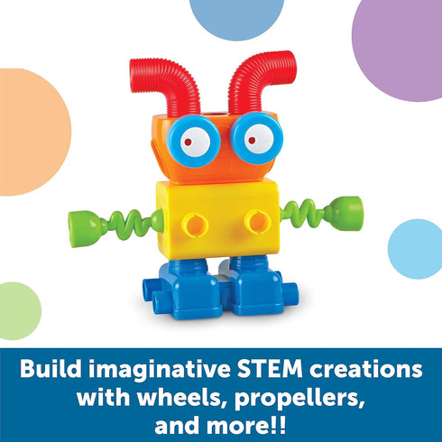 1-2-3 Learning Resources Build It! Robot Factory - Building Toys, Early Engineering and Science, STEM Activities, Fine