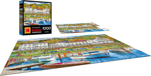 1000 26.625 19.25 Inches RoseArt - Kodak Premium - Piece Jigsaw Puzzle for Adults Lakeside Resort Peaceful Waterfront