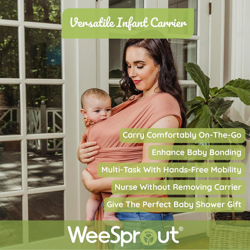 WeeSprout Baby Wraps Carrier - Perfect Child Sling for Newborn and Infant, Enhances Bonding, Soft and Breathable, Ideal