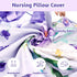 Floral Nursing Pillow Cover, Soft Breastfeeding Pillow Cover Purple, Removable Nursing Covers for Breastfeeding
