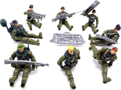 Guaishou 8 Pack Playset Action Figures Army Men Soldiers Toys Military Toy Realistic Accessories