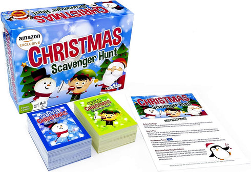 Outset Media Christmas Scavenger Hunt Game - 220 Cards, Christmas Themed Party Game for 2+ Players Ages 6+