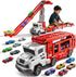 Novaluki Truck Toys for Kids, Transport Vehicle with 12 Die-Cast Car, Double Race