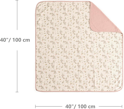 40''X40'' 100% 100X100cm CREVENT Organic Cotton Muslin Baby Blanket for Newborns, Essential for Baby Shower Birthday