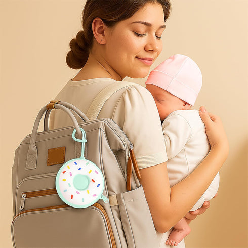 snug toto Baby Pacifier Holder Case BPA-Free Silicone Donut Design | Travel Pacifier Case for Diaper Bag Essentials