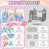 Set 4 3-5 4-8, Magnetic Tiles Unicorn Building Toys with Dolls, Princess Magnetic Blocks for Kids Ages STEM Educational