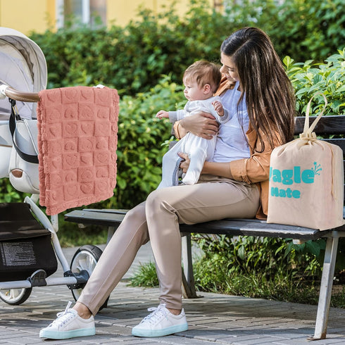 Yagle Mate 4 3040 Pcs Baby Blankets,Fleece Checkered Blanket, Fluffy Small Crib Blankets for Girls, Toddler Receiving