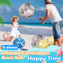 Lewtemi 12 Pcs Inflatable Glitter Beach Balls, Clear Confetti Jumbo Pool Toys for Outdoor Party Decorations