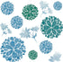 Fashion 3D DIY Creative Blue Flowers Wall Decals, Removable Flower Vines Wall Stickers for Living Room, Nursery Room