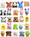Kidific 24 Pack Mini Stuffed Animals, Small Plush Keychain Party Favors for Kids