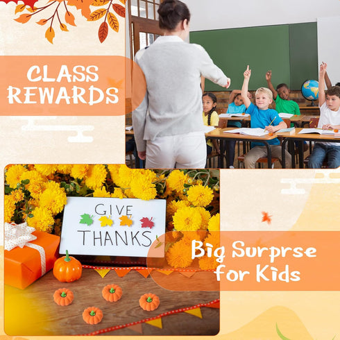 Pumpkin Erasers Bulk Fall Mini 3D Novelty Party Pencil Erasers for Autumn Halloween Party Favors