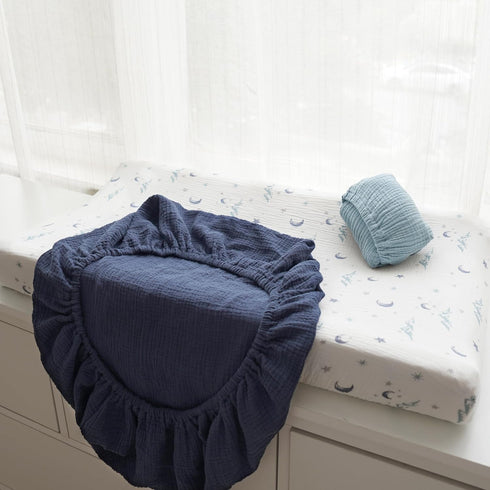 Coreeky 3 Pack 100% Muslin Cotton Changing Pad Covers for Girl, Boy, Soft Changing Table Cover, Breathable Baby Nursery