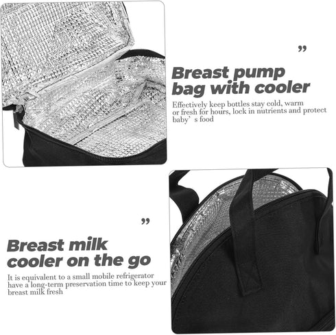 Insulated Breast Pump Cooler Bag with Shoulder Strap Small Portable Breastmilk Storage Bag for Nursing Moms Travel