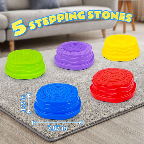 5pcs 3+ Stepping Stones for Kids,Toddler Stepping Stones Indoor & Outdoor, Light up & Music Non-Slip Balance Sensory