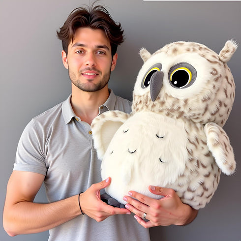 19.7 Inch Ryttir Chubby Giant Owl Stuffed Animal, Adventure Stuffed Owl Plush Toy, Brave Boy's and Girl's Room