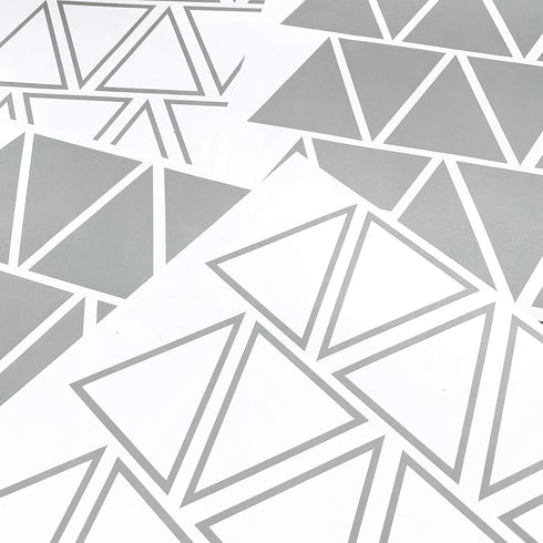Tribal Triangles Wall Decals, Peel and Stick Vinyl Stickers for Kids, Baby Bedroom Nursery Decor (Grey)