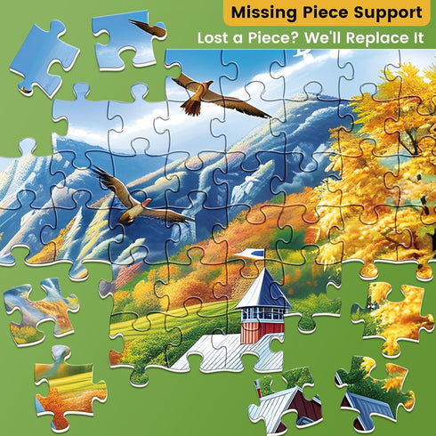 500 Adults,Countryside Nights,20.5*15In Piece Puzzles for Farm Scene Jigsaw Puzzle for Seniors Adults,Chicken Horse