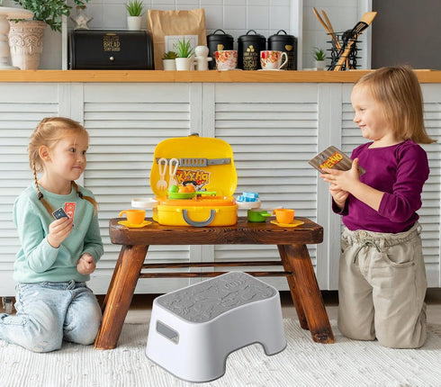 Kids Step Stool, Sturdy and Lightweight Kids Step Stool for Bathroom Kitchen Sink and Toilet Potty Training, Cute Sea