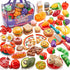 LAUGIGLE Pretend Play Food for Kids Kitchen, 78Pc Cutting Toy Food with