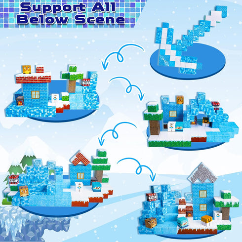 Magnetic Blocks - 100PCS Build Frozen Castle Magnet World, Magnetic Toys for Montessori Toddler Christmas Birthday Gifts