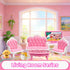 VEMBAP 52 Pcs Dollhouse Furniture, Doll House Accessories and Furniture, Kitchen, Bedroom, Living Room, Bathroom