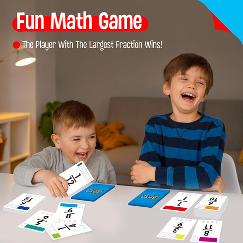 68 1-12, Fraction Flashcards - Funny Math Game Cards for All Fractions Compare and Simplify, Educational Learning Tool