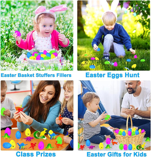 60 Pcs Hatching Dinosaur Eggs Party Favors for Kids, Grow in Water Dino Eggs with Toys Inside