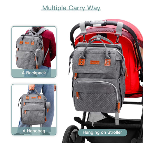 Backpack ISMGN Diaper Bag with Changing Station, Extra Large Diaper Bag, Multifunctional Diaper Bag, Baby Bag, Deep
