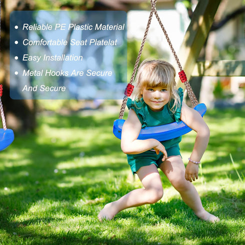 IFOYO Tree Swing Seat, Swing Set Accessories for Kids, Comfortable Outdoor Plastic Swingset for Little Tikes, Blue