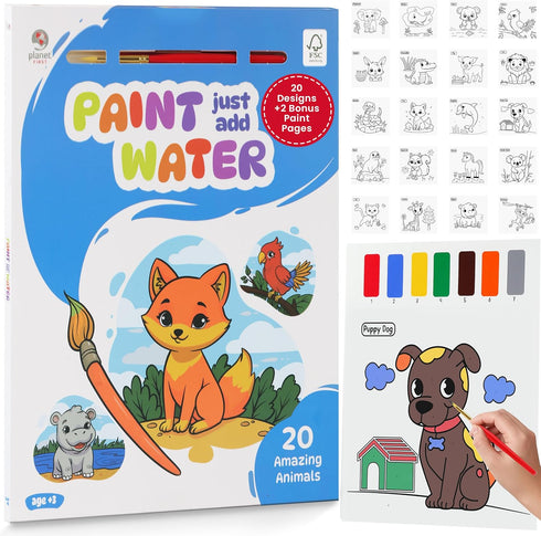 Planet First Paint Just Add Water Books for Kids Animals Watercolor Painting Book with