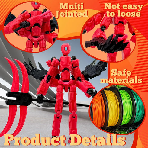 Aesinos T13 T13 Set,Collectors Assembly Completed Action Figure, Multi-Jointed Movable Robot Action Figure Desktop
