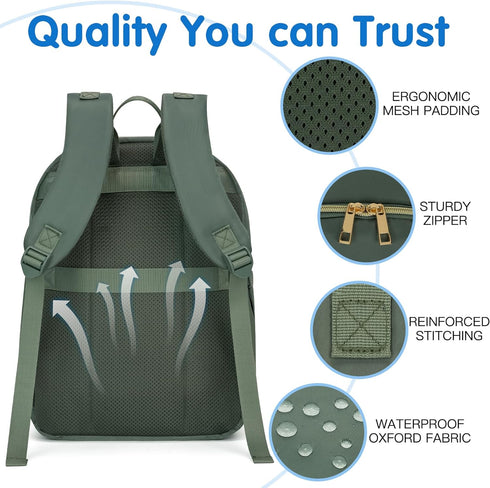 Backpack, Backpack KABAQOO Baby Diaper Bag Waterproof Diaper for Mom & Dad with Changing Pad, Insulated Pockets