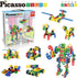 Picasso Toys STEM Learning Toys 105 Piece Building Block Set, Kids Construction Engineering Kit with IdeaBook