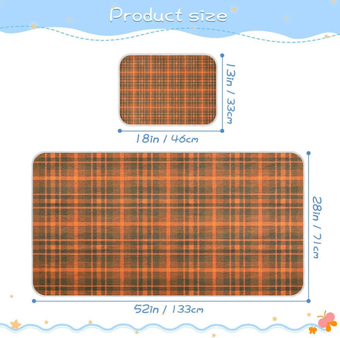 SyXIOP 28" 52" Vintage Buffalo Plaid Checked Wine Red Cooling Baby Waterproof Crib Mattress Cover x Breathable Pads